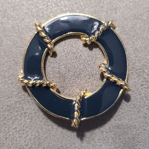 nautical-themed life preserver brooch or pendant, Costume Jewlery Fashion Pin